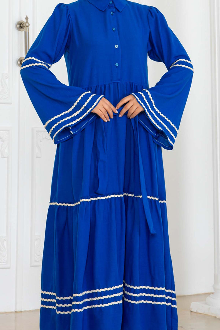 BNG Women Belted Dress Sax Blue 2035 - Tracy