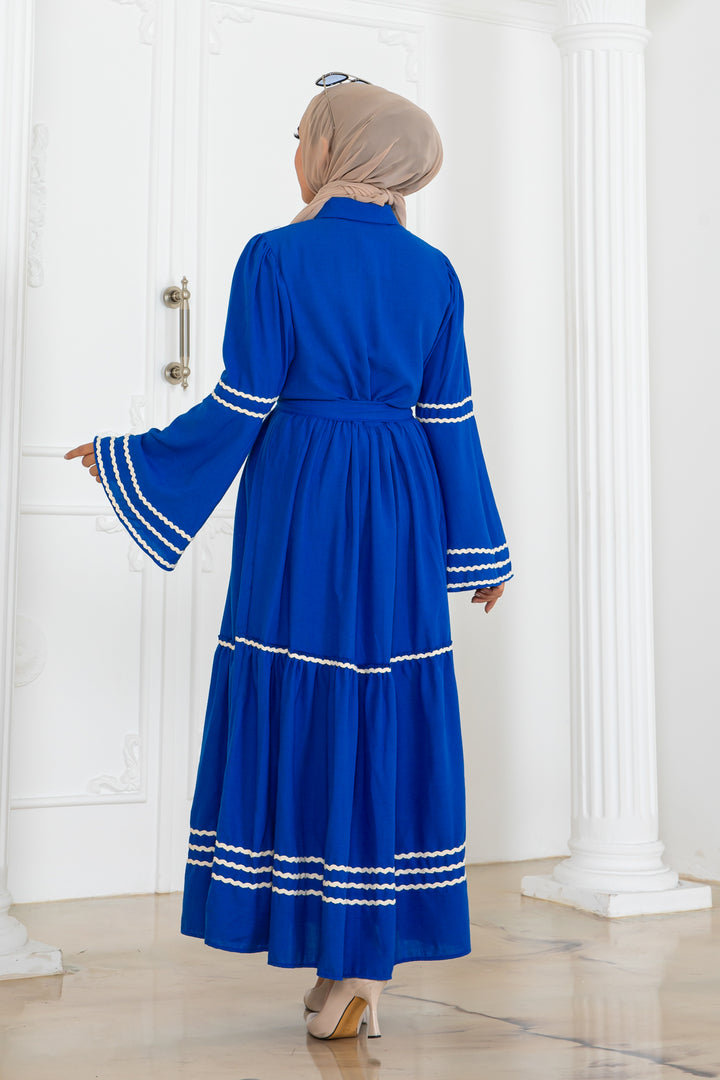 BNG Women Belted Dress Sax Blue 2035 - Tracy