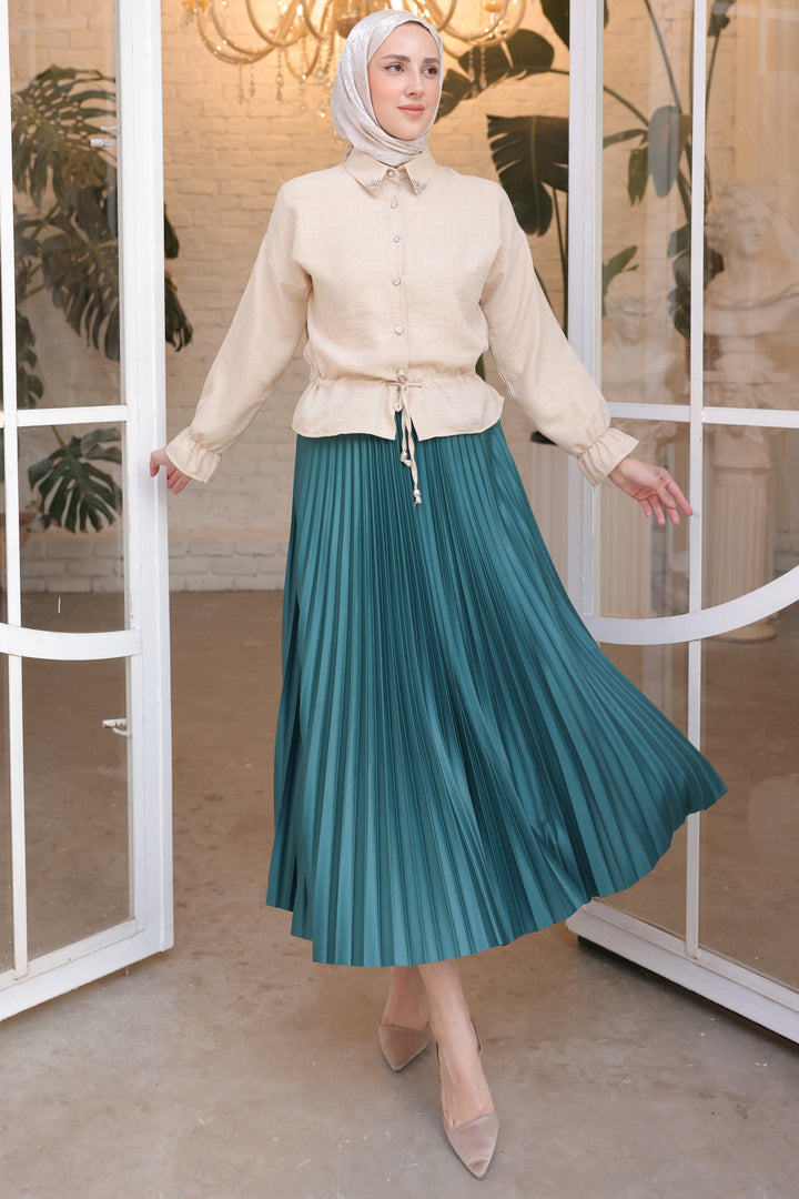 BNG Women Pleated Skirt Emerald Green - Clermont