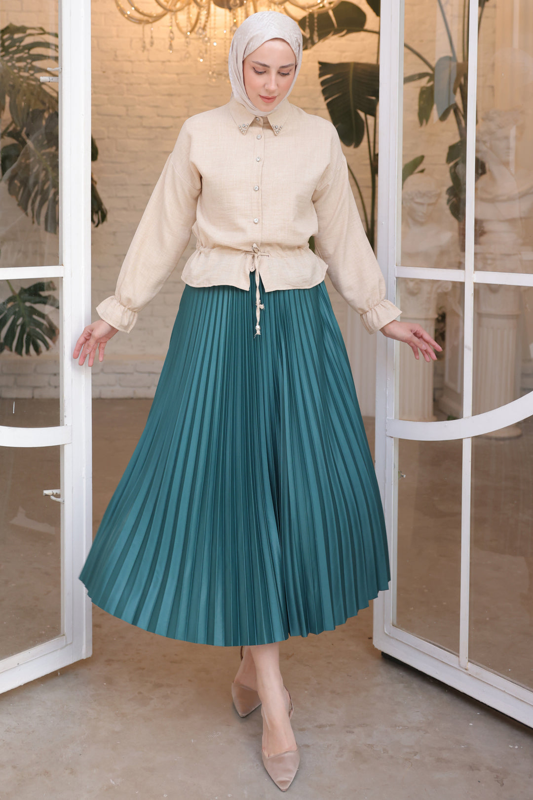 BNG Women Pleated Skirt Emerald Green - Clermont