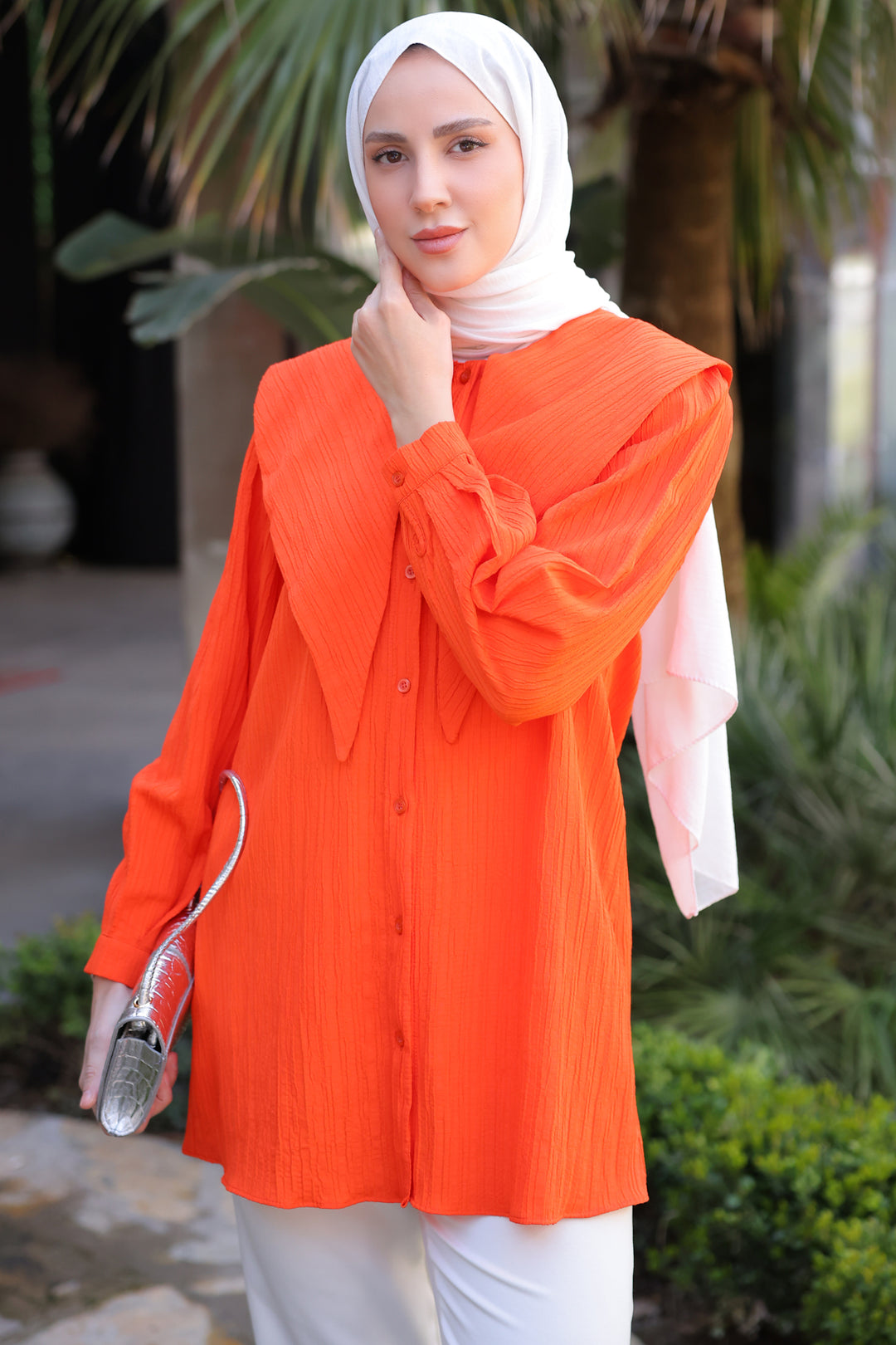 BNG Women Collared Shirt Orange - Clermont