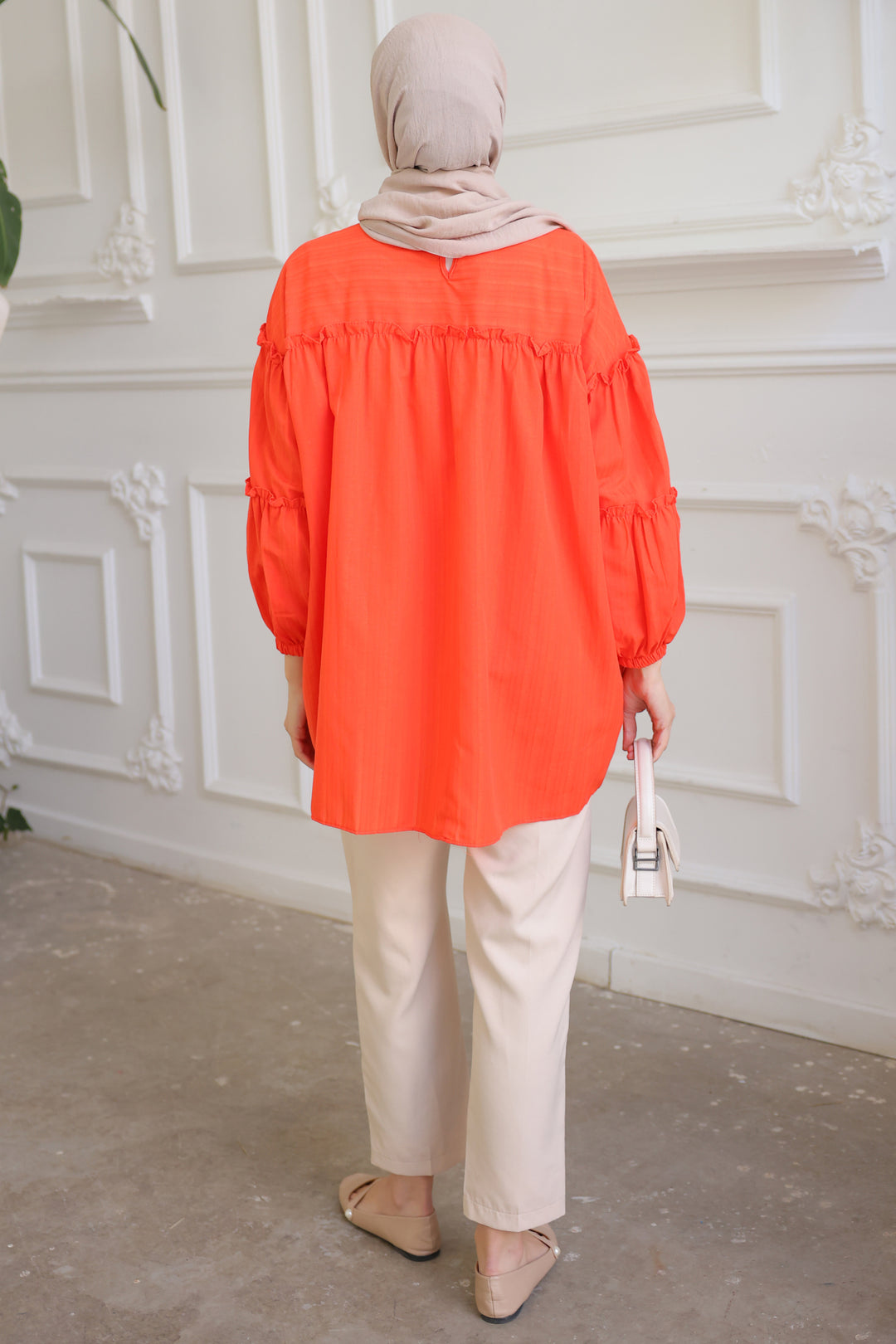 BNG Women Ruffle Detail Blouse Orange - Clermont