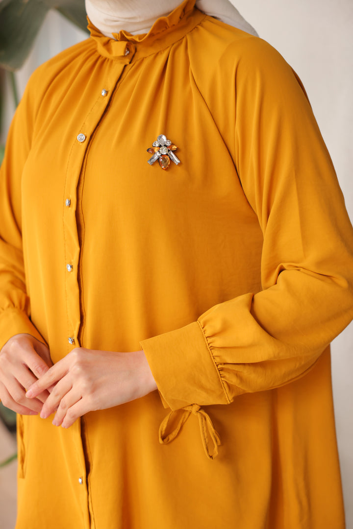 BNG Women Mustard Brooch Shirt - Clermont