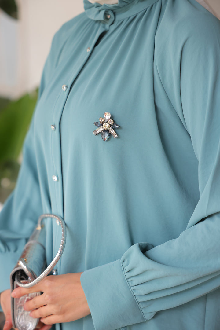 BNG Women Brooch Shirt Mint Green - Clermont
