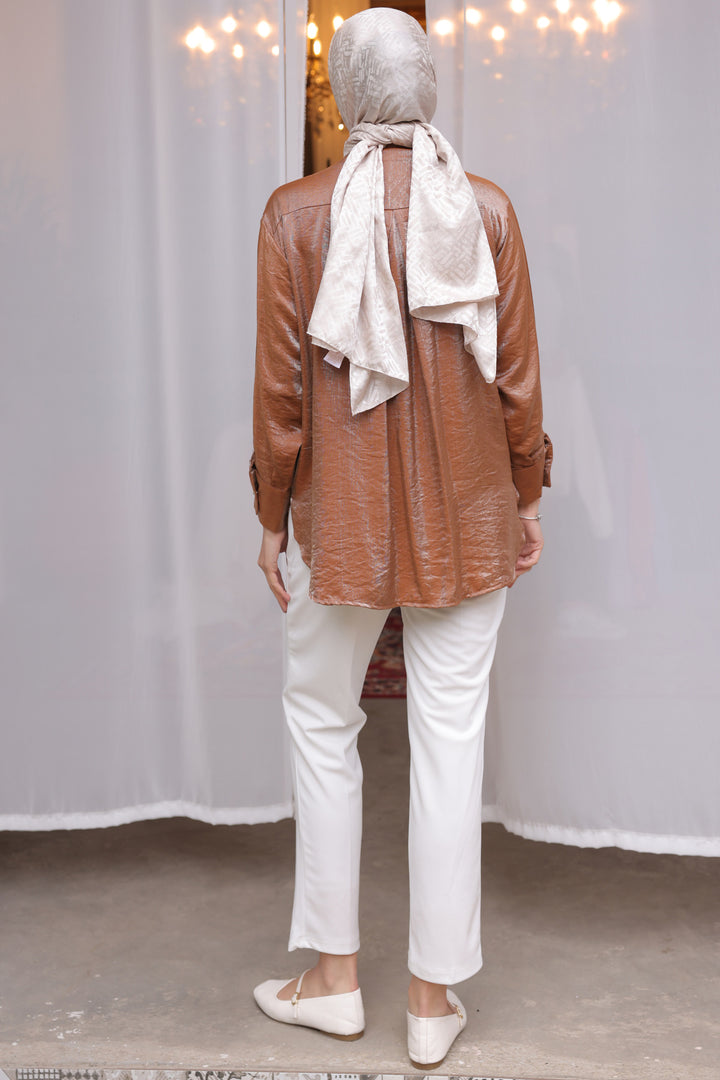 BNG Women Woman Big Pocket Detailed Shirt 2081 Brown - Clermont