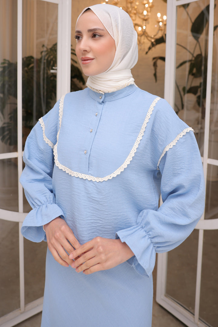 BNG Women Knitted Detail Two-Piece Set in Baby Blue - Clermont