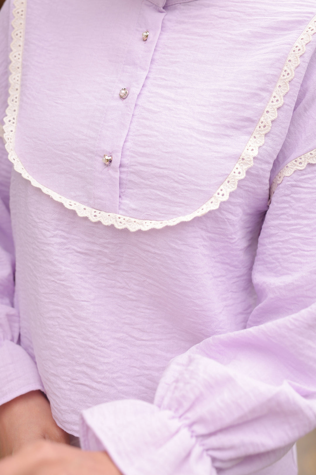 BNG Women Knit Detailed Collar Two-Piece Set Lilac - Clermont