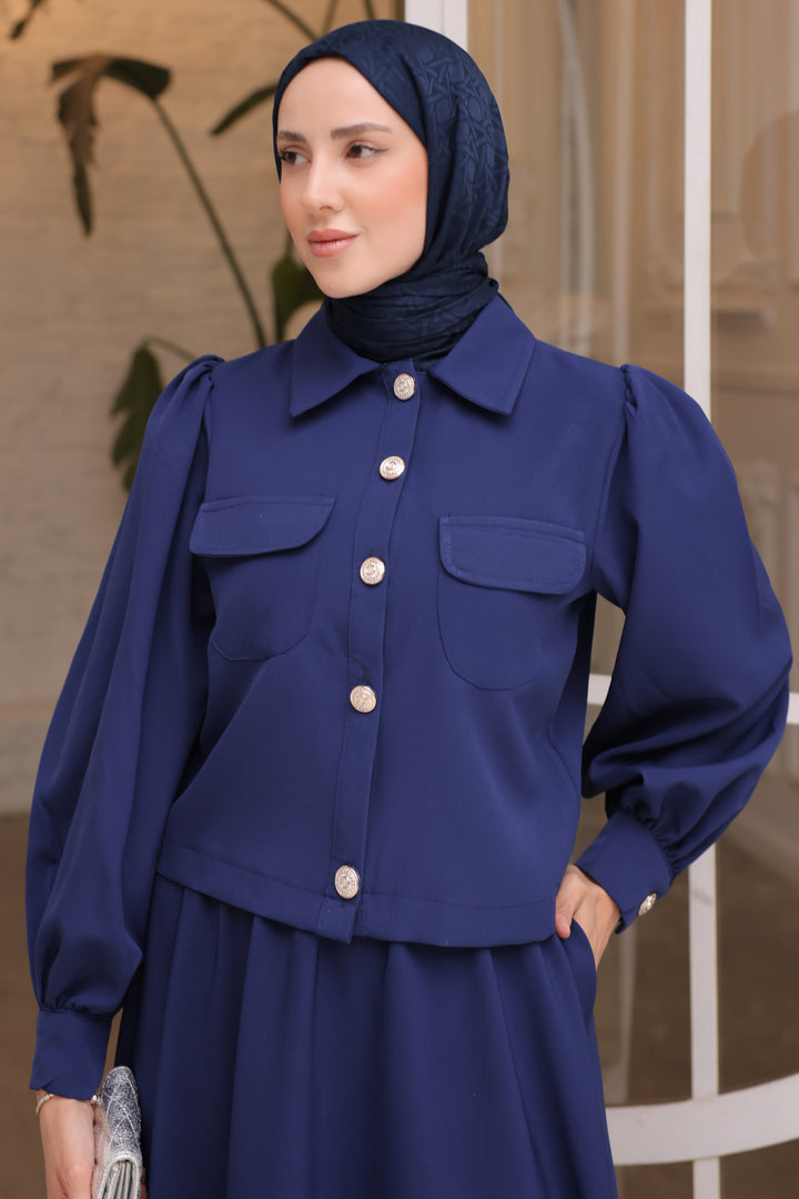 BNG Women Women's Skirted Hijab Suit 2091 Sax Blue - Clermont