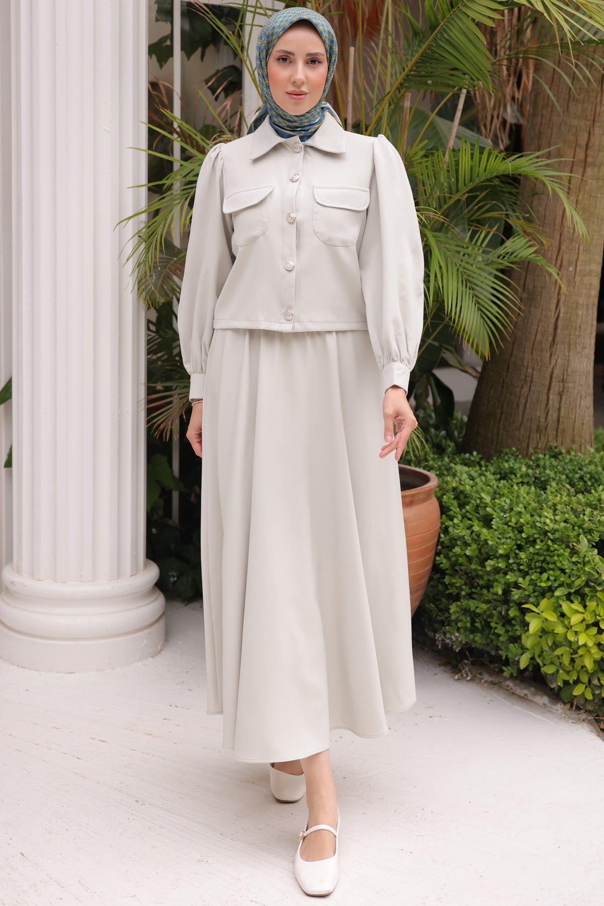 skirt and top with hijab