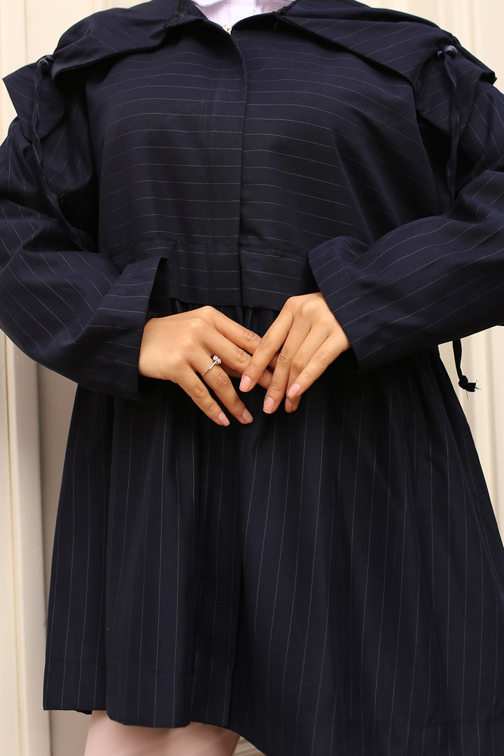 BNG Women Navy Blue Trench Coat - Eberswalde