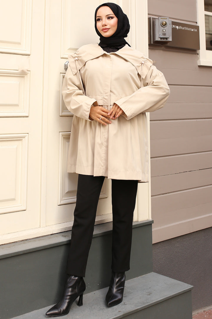 BNG Women Belted Trench Coat Stone Color - East Orange