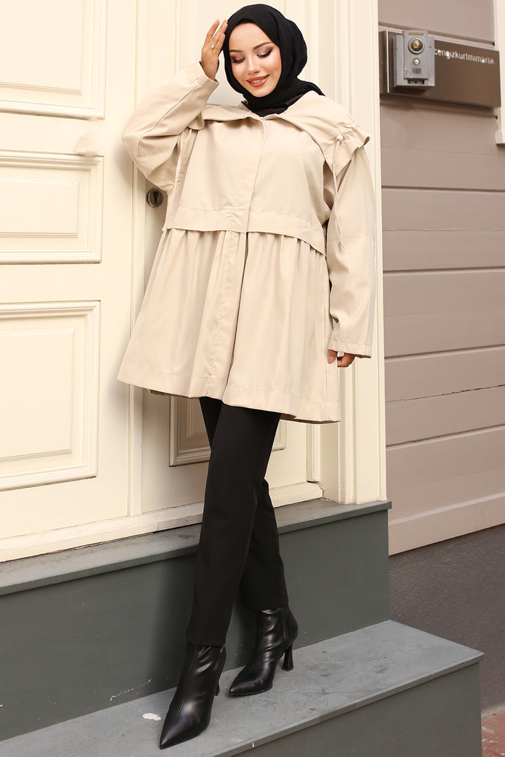 BNG Women Belted Trench Coat Stone Color - East Orange
