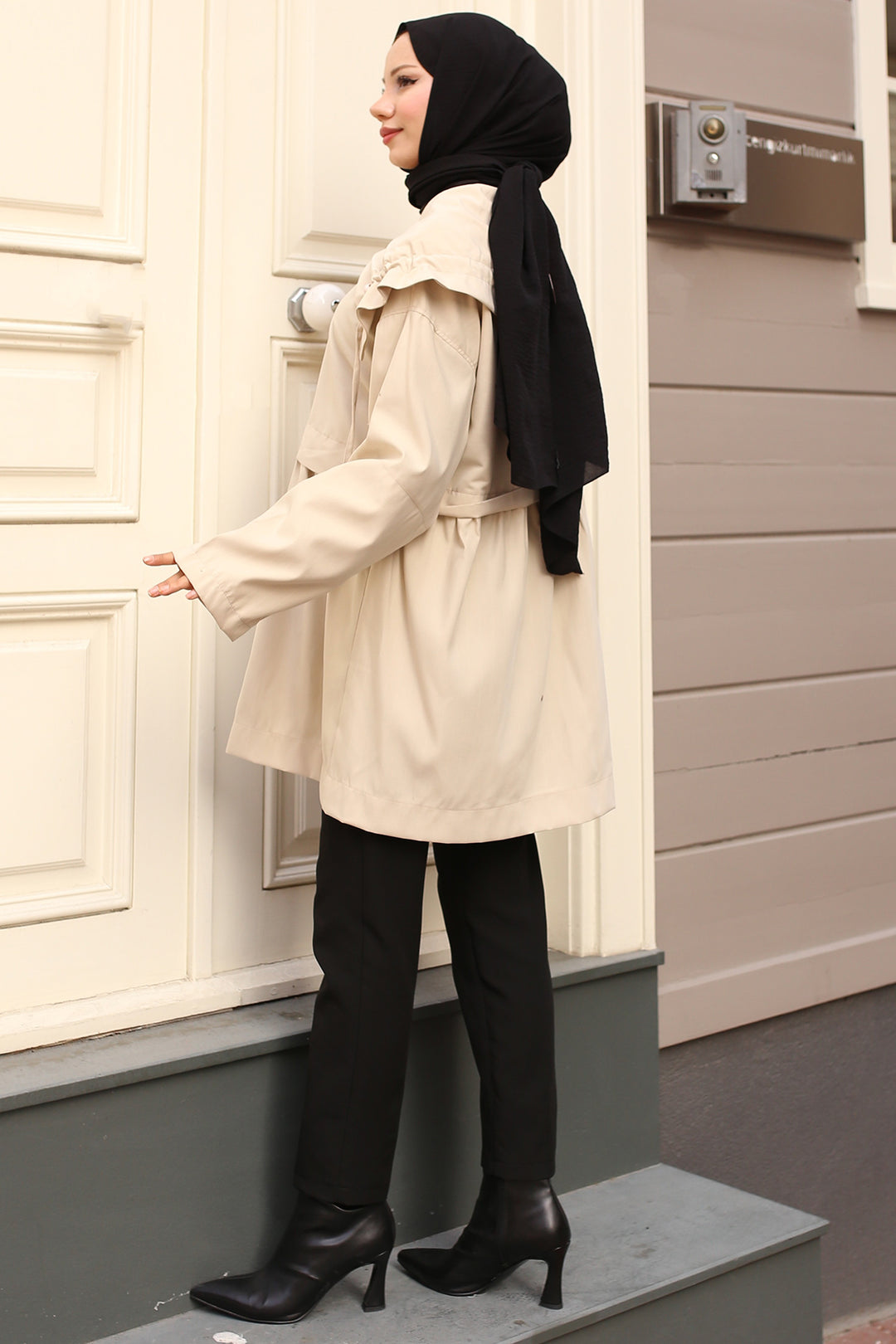 BNG Women Belted Trench Coat Stone Color - East Orange