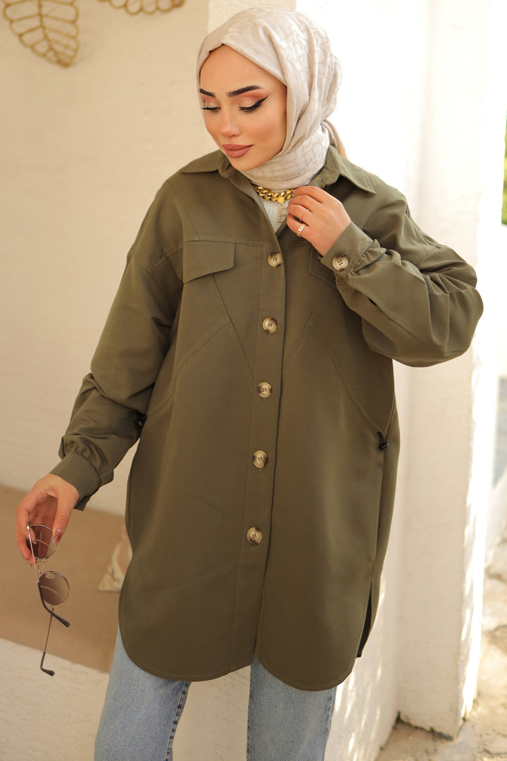 BNG Women Elastic Shirt Khaki - Clermont