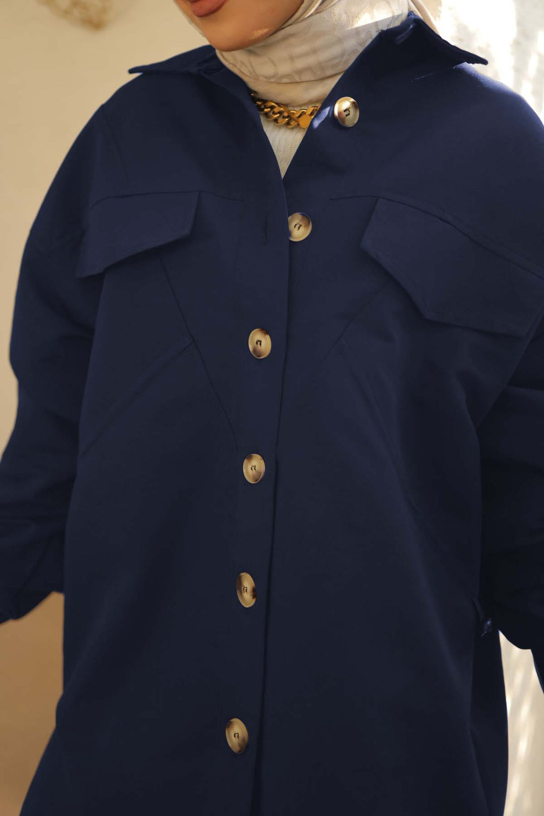 BNG Women Lastikli Gömlek Lacivert 61655 - Papenburg