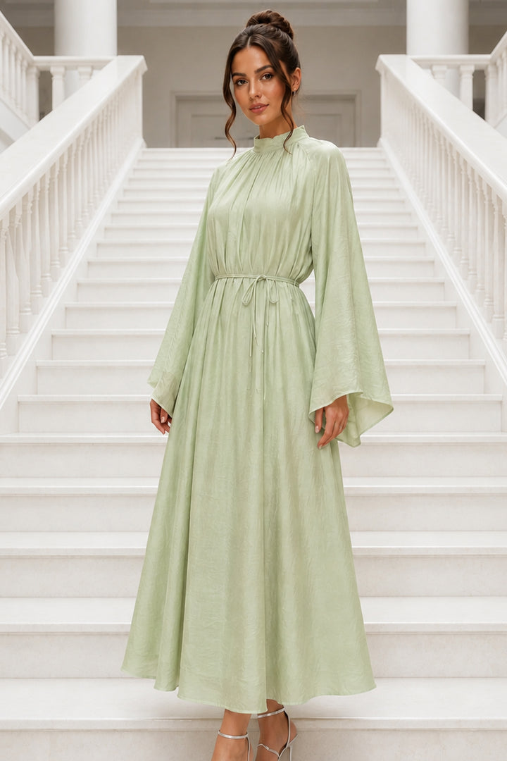 BNG Women Şifon Tesettür Elbise S0159 Yeşil - Madison