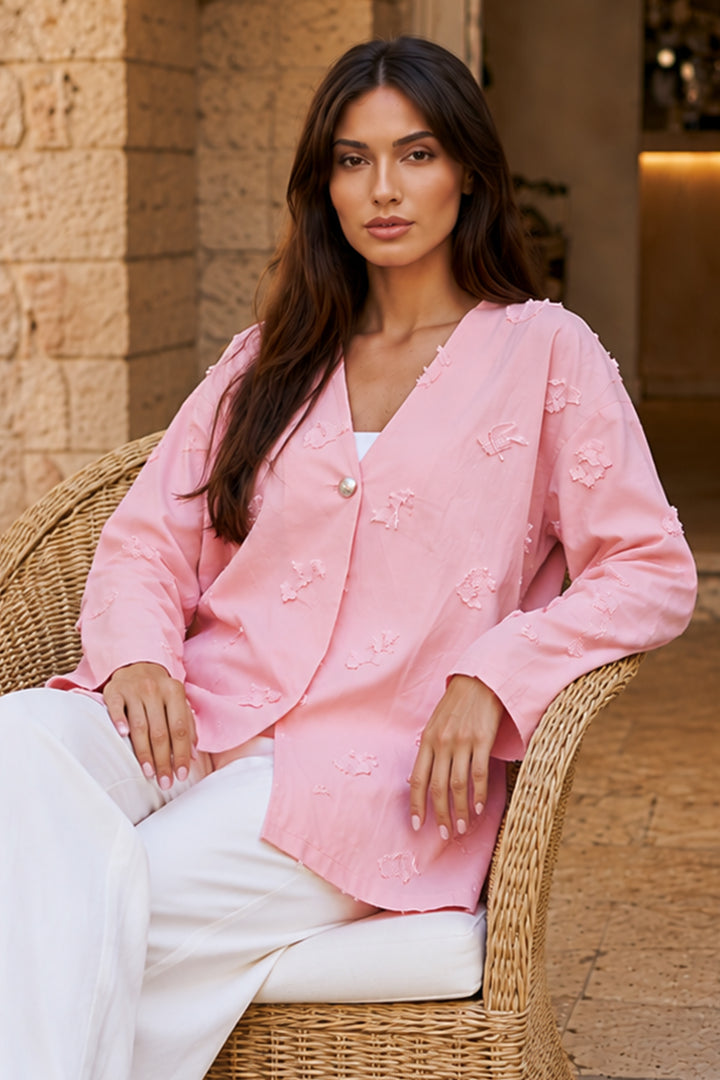 BNG Women Püskül Detaylı Kimono S2335 Pudra - Lompoc