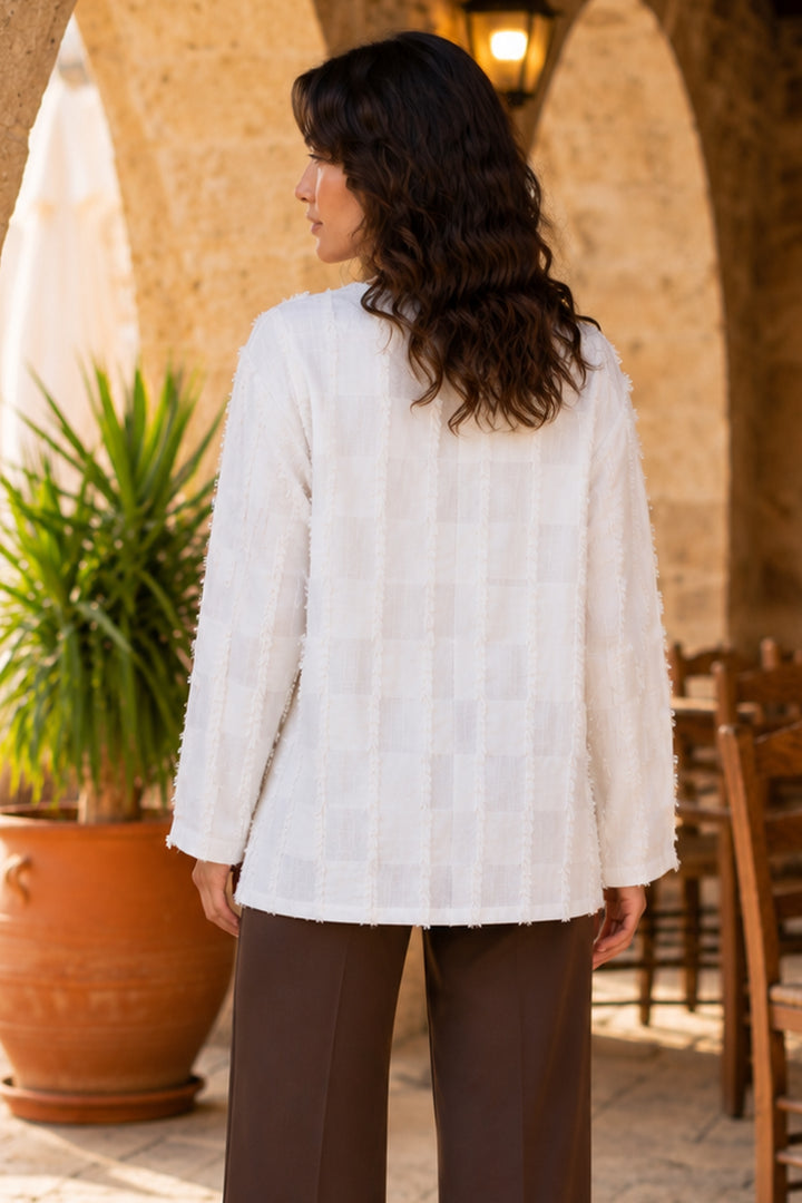 BNG Women Püskül Detaylı Kimono S2376 Krem - Markham