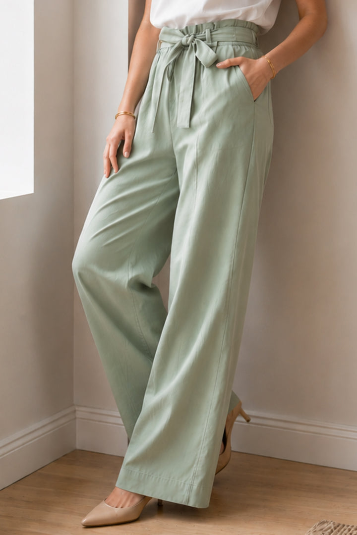 BNG Women Kemerli Beli Lastikli Pantolon S0068 Çağla - Évreux