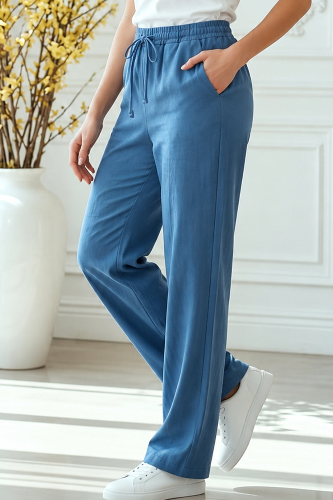 BNG Women Modal Beli Lastikli Pantolon S2382 İndigo - Tejupilco