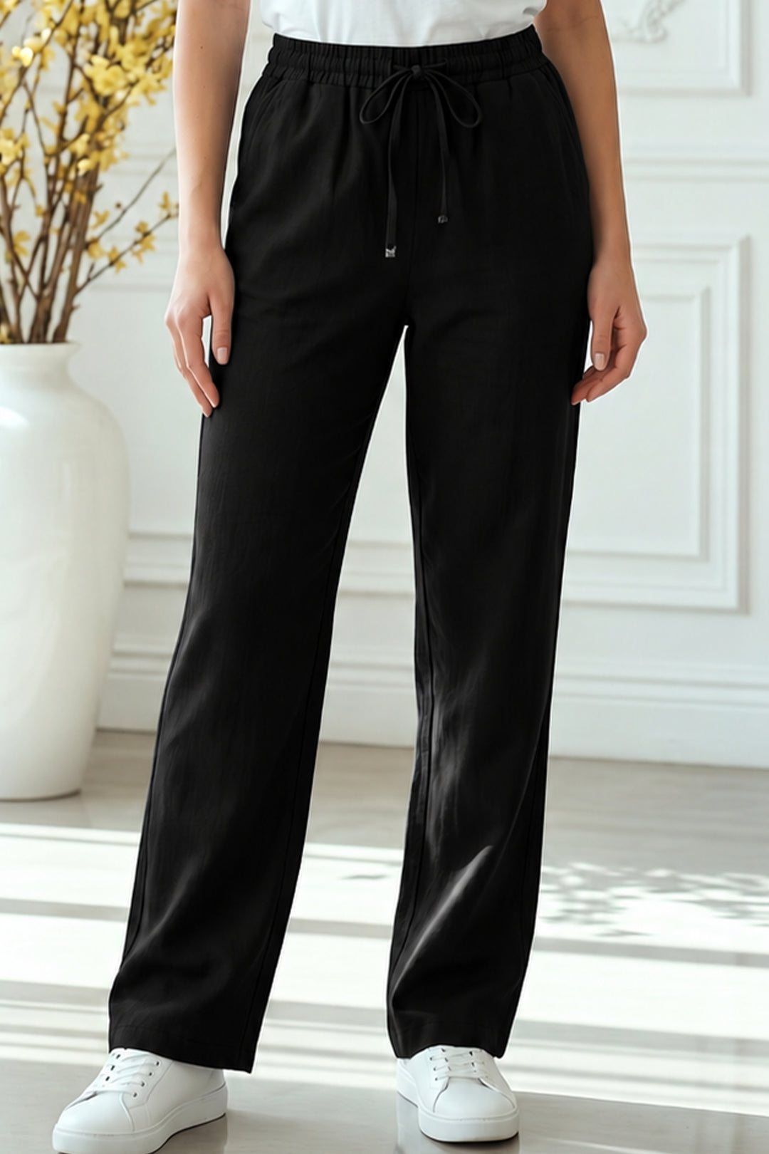 BNG Women Modal Beli Lastikli Pantolon S2382 Siyah - Hayward