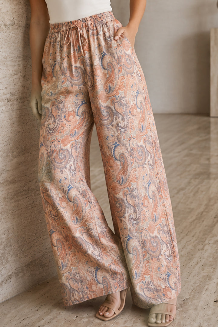BNG Women Etnik Desen Salaş Pantolon S2395 Somon - Monroe
