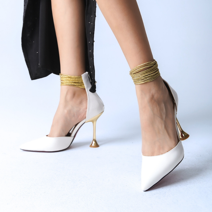 DSM Krone White Patent Leather High Heel Women's Shoe - San Francisco