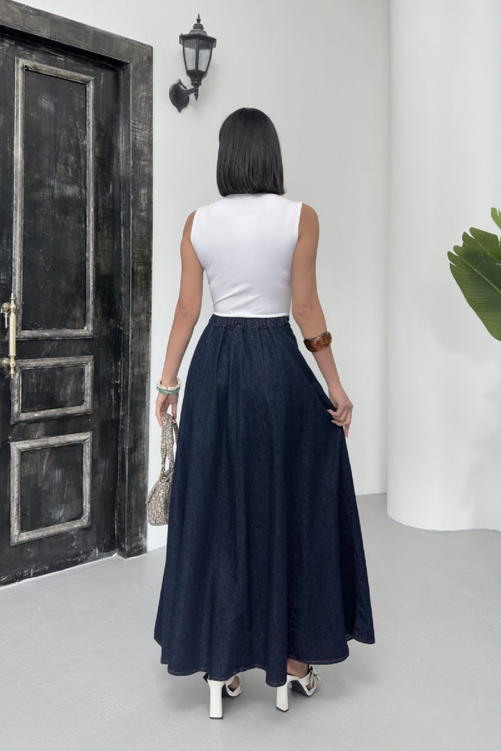 XLJ Ruffled Long Skirt with Elasticated Waist Mixed - Oakville