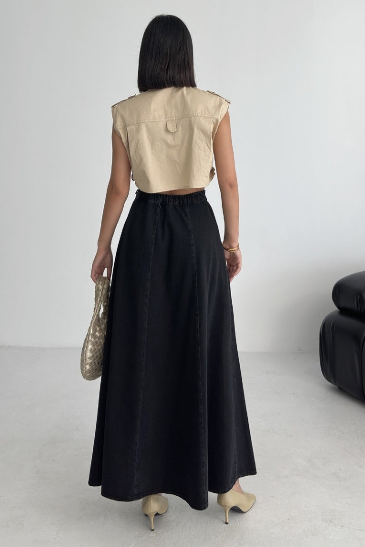 XLJ Ruffled Long Skirt with Elasticated Waist Mixed - Mahilyow