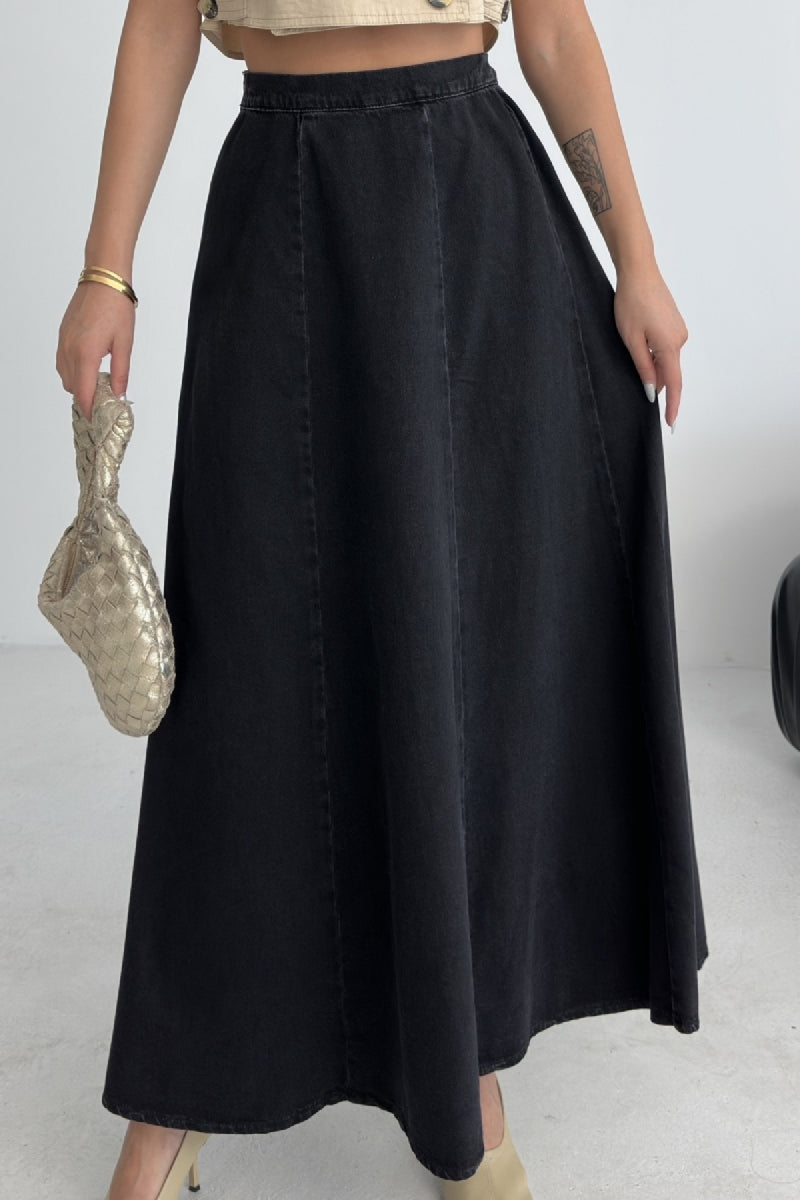 XLJ Ruffled Long Skirt with Elasticated Waist Mixed - Mahilyow