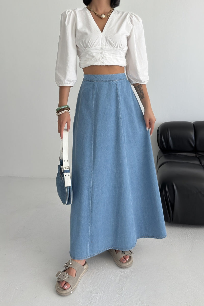 XLJ Ruffled Long Skirt with Elasticated Waist Mixed - Shakopee