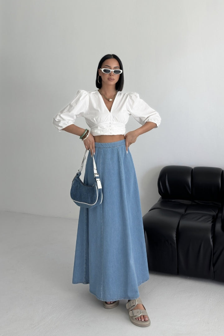 XLJ Ruffled Long Skirt with Elasticated Waist Mixed - Shakopee