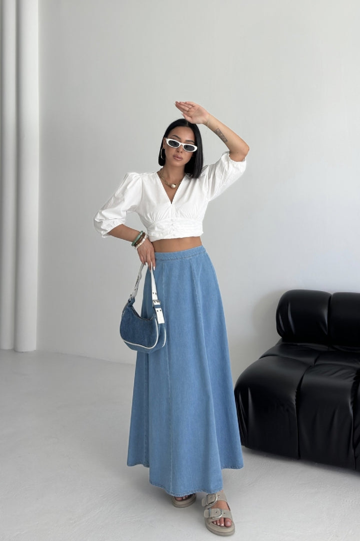 XLJ Ruffled Long Skirt with Elasticated Waist Mixed - Shakopee