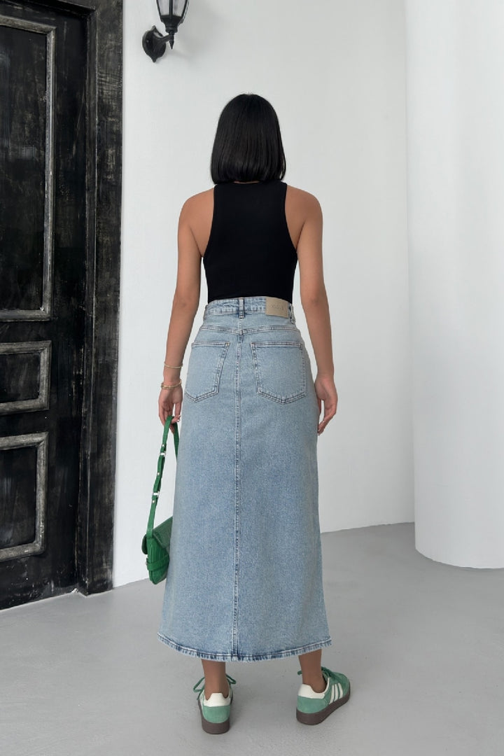XLJ Classic Denim Skirt Mixed - Brentwood