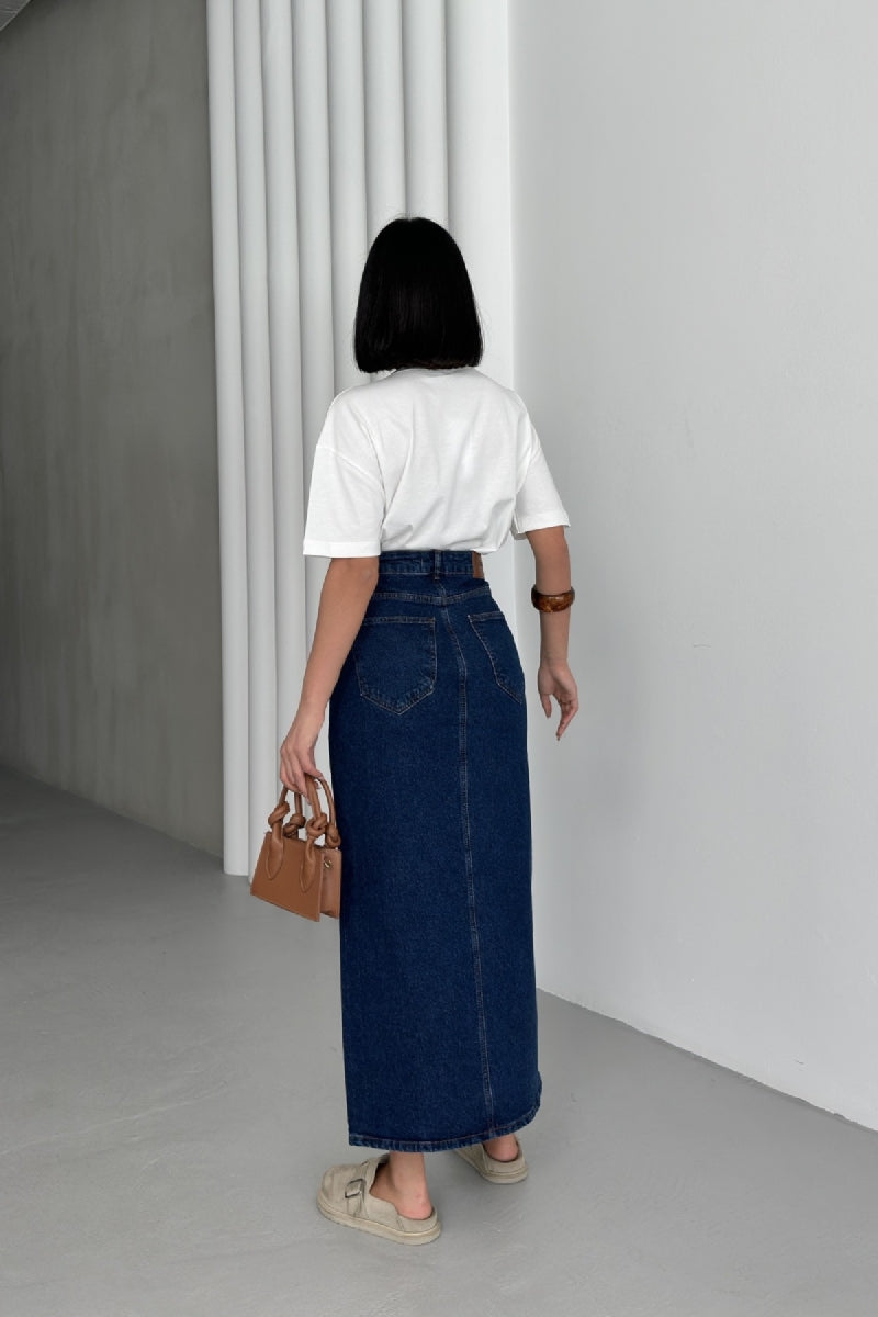 XLJ Leopard Pattern Detailed Denim Skirt Mixed - Killeen