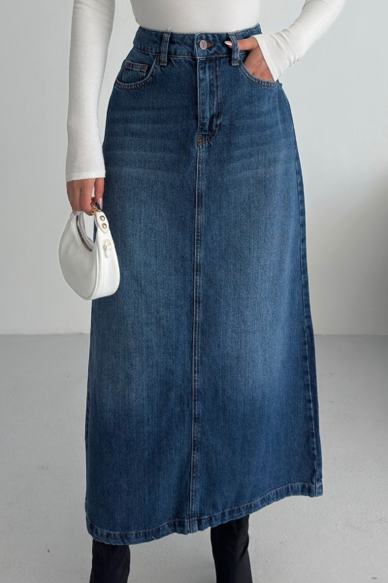 XLJ Long Denim Skirt - Pompano Beach