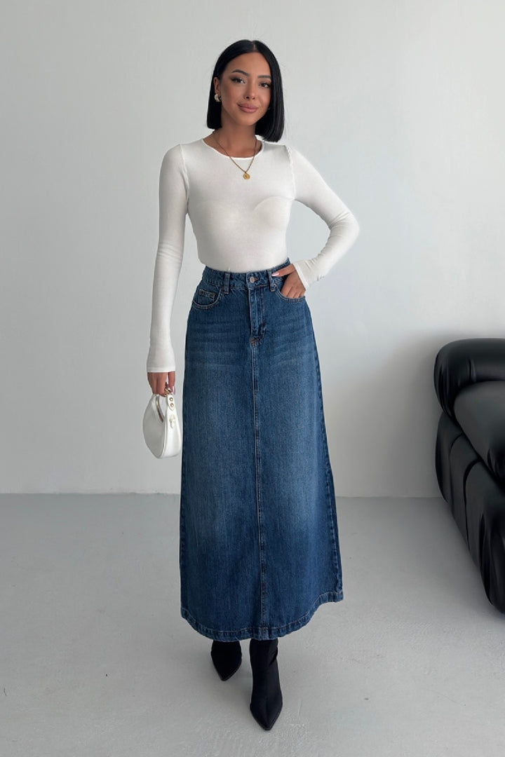 XLJ Long Denim Skirt - Pompano Beach