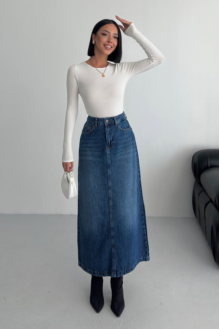 XLJ Long Denim Skirt - Pompano Beach