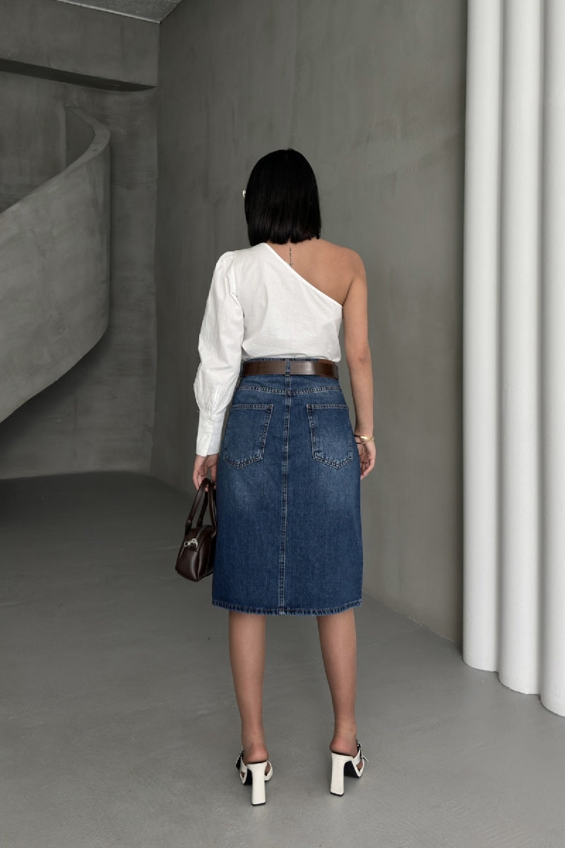 XLJ Mid Lenght Denim Skirt Mixed - Hilton Head Island