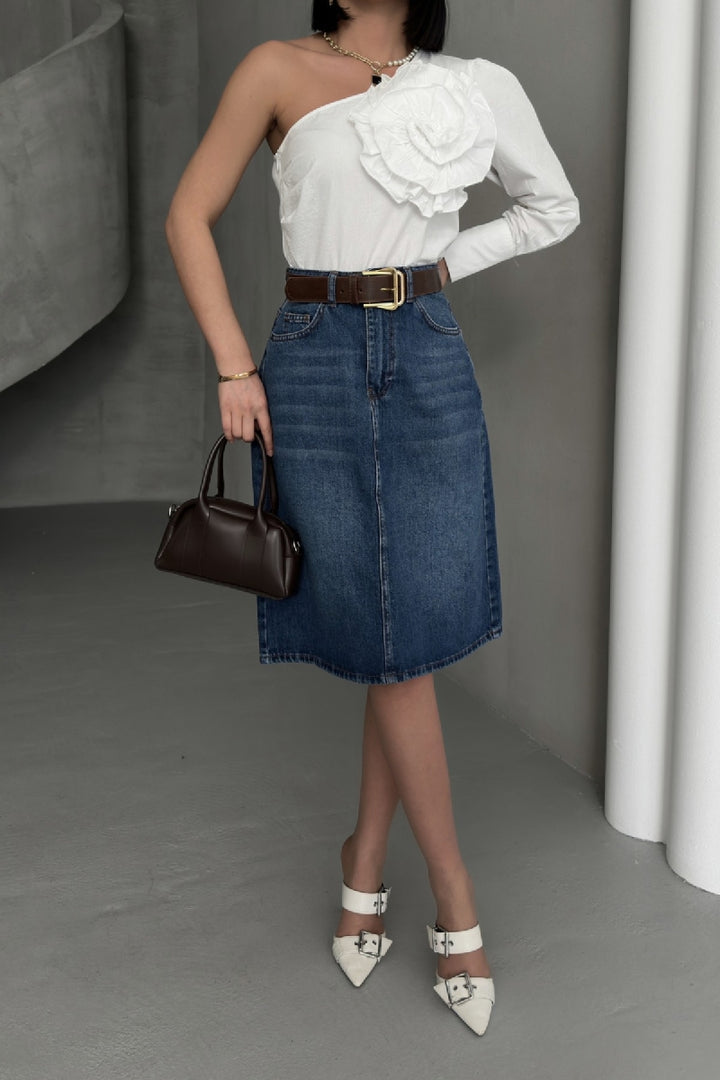 XLJ Mid Lenght Denim Skirt Mixed - Hilton Head Island