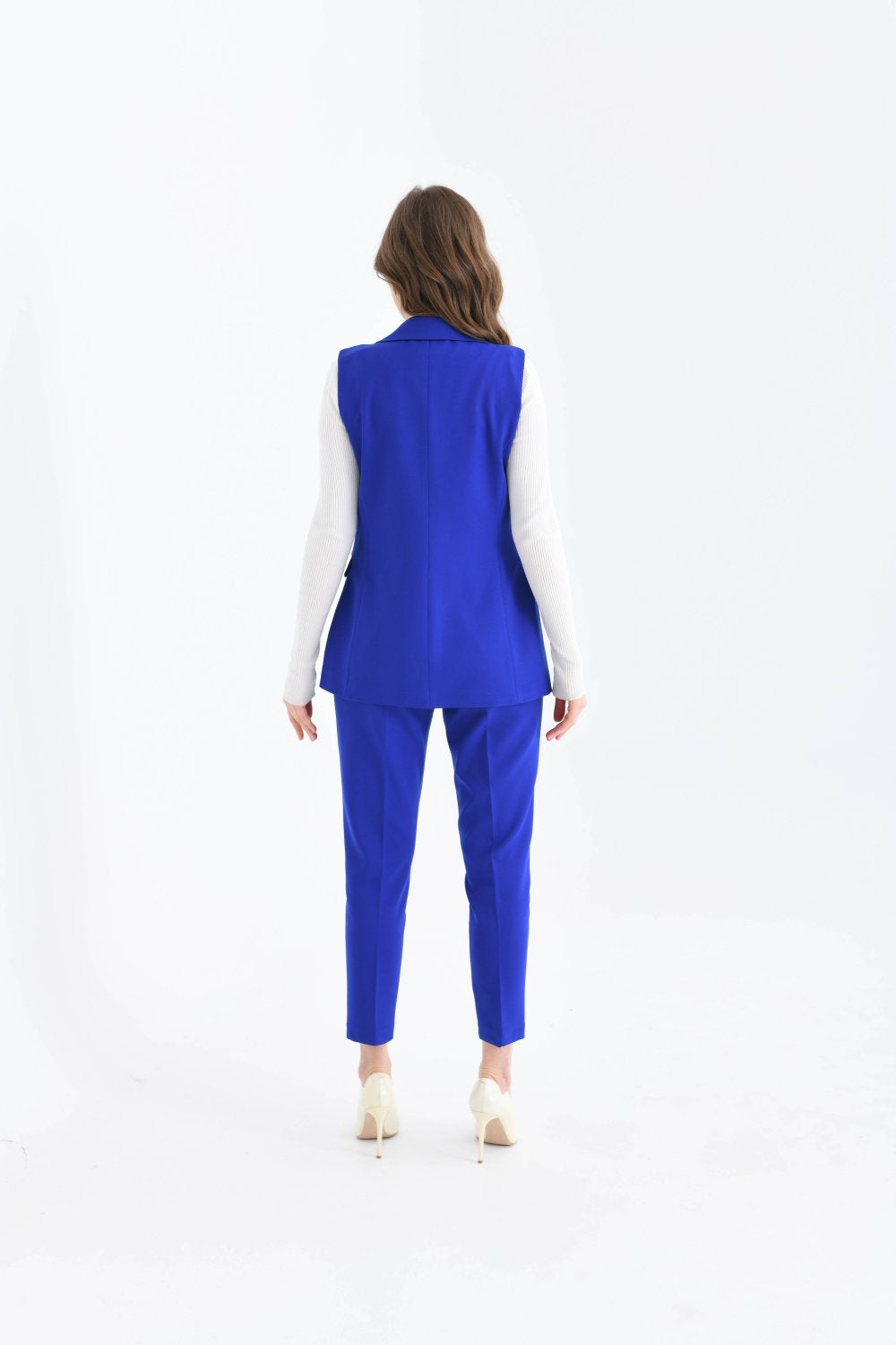 NDL Women Balmain Vest Women's Suit in Sky Blue - Rio Tinto