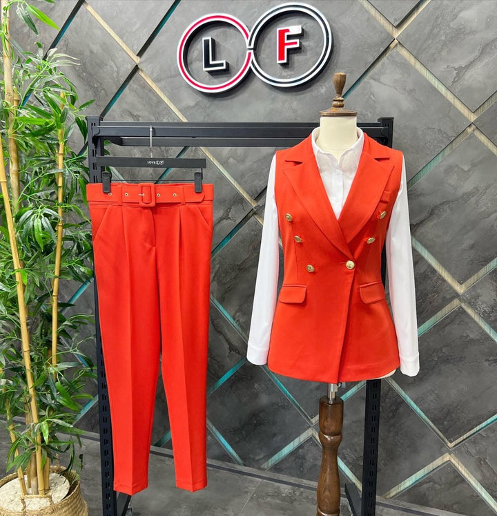 NDL Women Balmain Vest Women's Suit Orange - Chimalhuacán