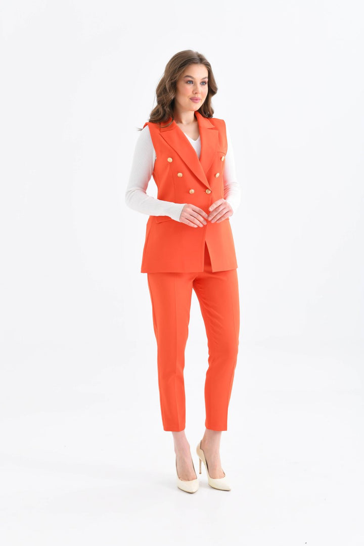 NDL Women Balmain Vest Women's Suit Orange - Chimalhuacán