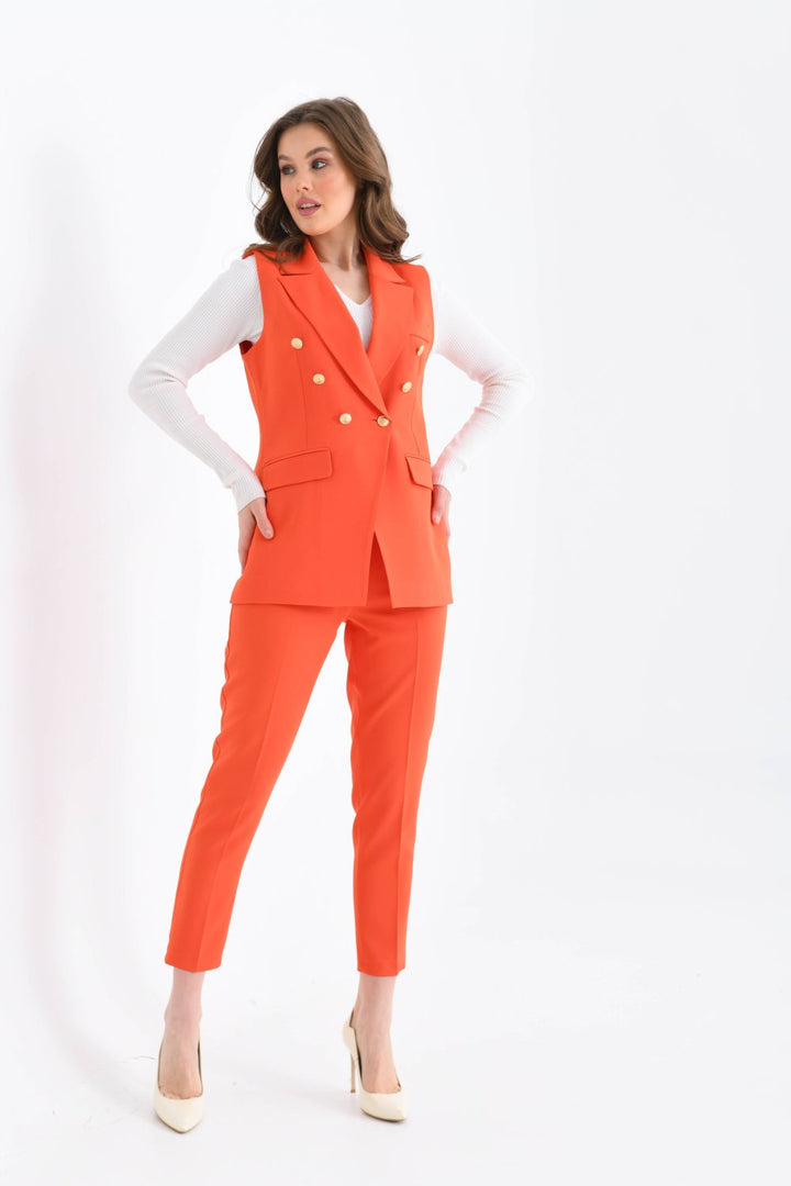 NDL Women Balmain Vest Women's Suit Orange - Chimalhuacán