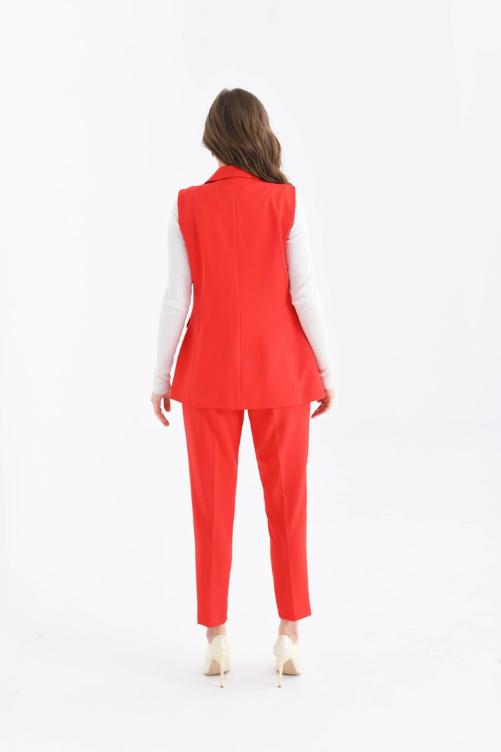 NDL Women Balmain Vest بدلة نسائية باللون الأحمر - Laindon