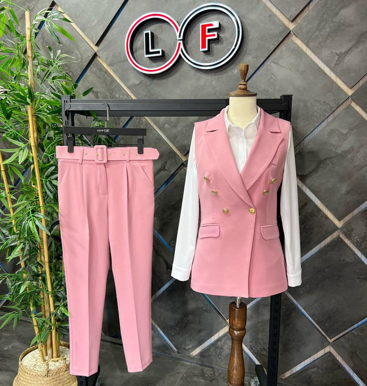 NDL Women Balmain Vest Women's Suit Rose Pink - Miami Gardens