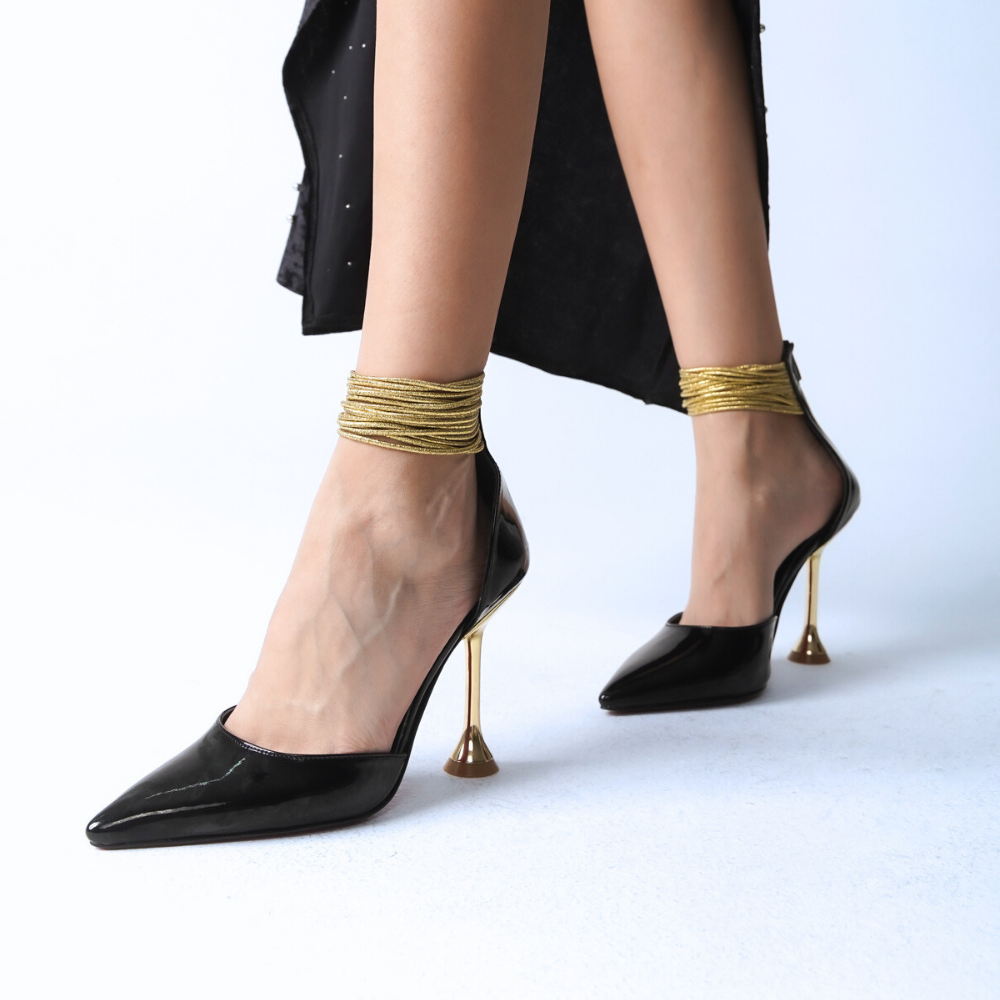 DSM Krone Black Suede High Heel Women's Shoes - Minsk