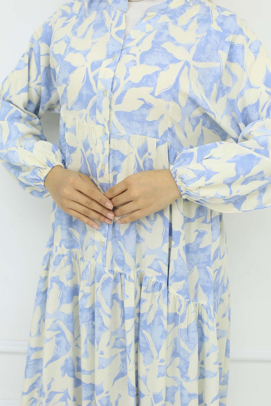 BNG Women Patterned Viscose Dress Blue 2424 - Seevetal