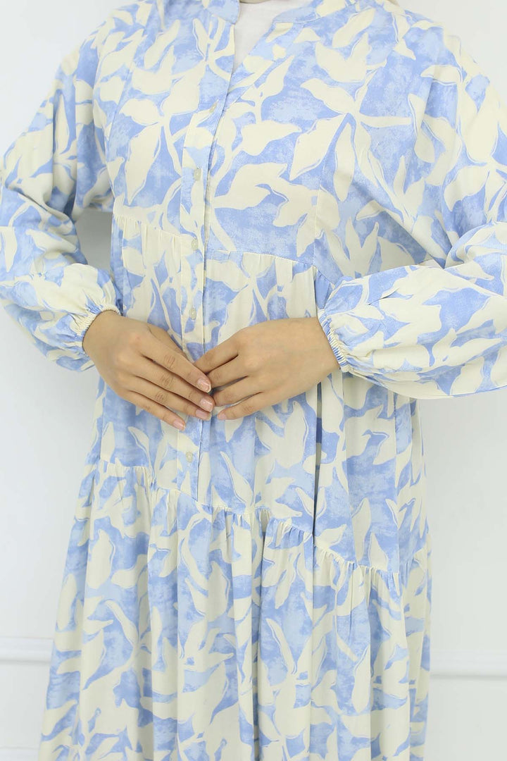 BNG Women Patterned Viscose Dress Blue 2424 - Seevetal