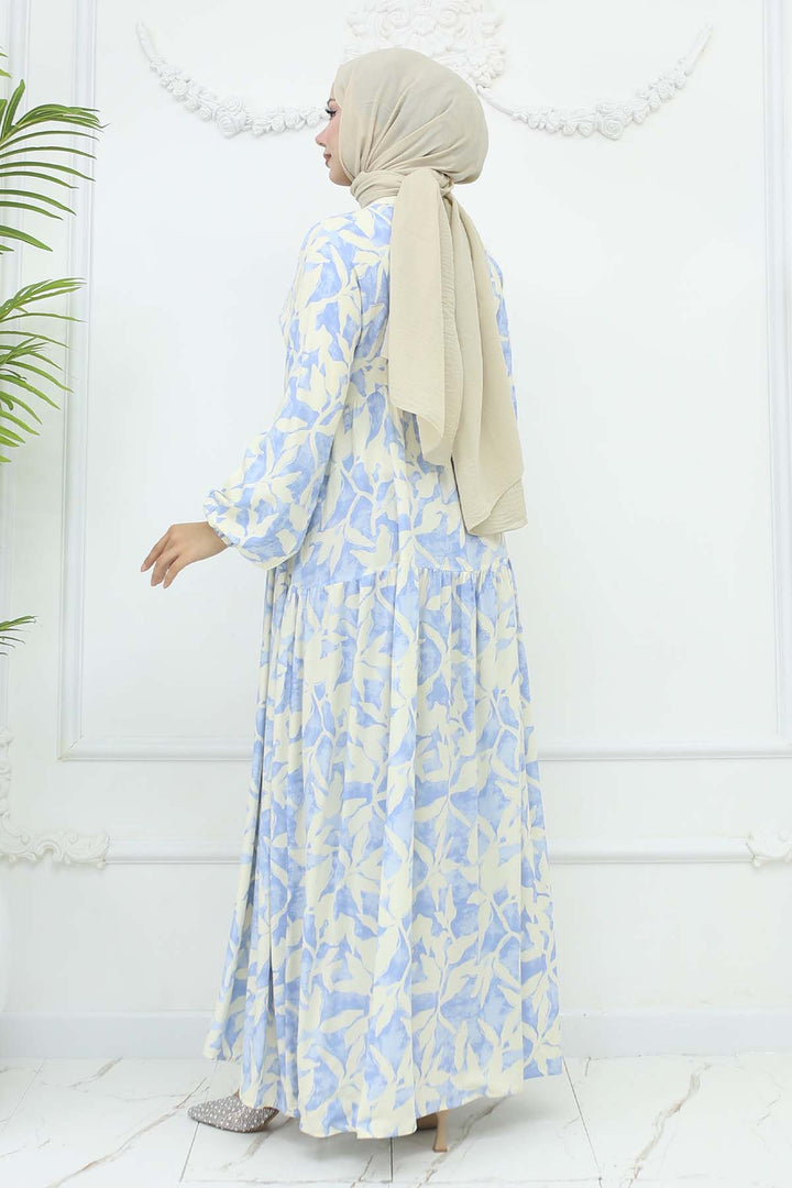 BNG Women Patterned Viscose Dress Blue 2424 - Seevetal